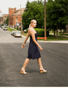 jaywalking woman