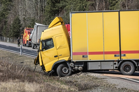 yellow commercial truck accident